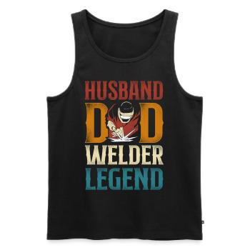 Welder Welding Dad Father Vintage - Men's Premium Organic Tank Top - black - Front - AI Model Male 178 light (178cm)