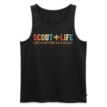 Do you have a passion for Scouting, Hiking and Cam - Men's Premium Organic Tank Top - black - Front - AI Model Male 178 light (178cm)