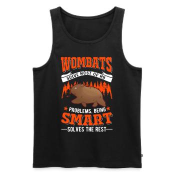 Australischer Wombat Geschenk - Männer Premium Bio Tank Top - Schwarz - Vorne - Michal (187cm)