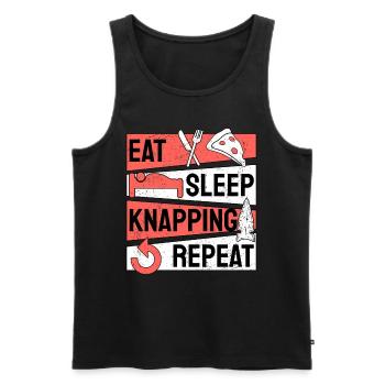 Mangez du sommeil Knapping Répéter les pointes de flèche - Débardeur bio Premium Homme - noir - Devant - Michal (187cm)