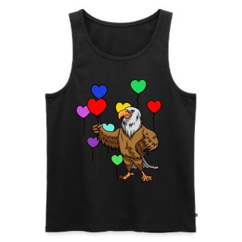 Eagle Anniversaire Félicitations Cadeau d’anniversaire - Débardeur bio Premium Homme - noir - Devant - Michal (187cm)