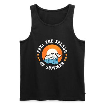 Feel The Splash Of Summer Swimming Water Pool - Men's Premium Organic Tank Top - black - Front - Michal (187cm)