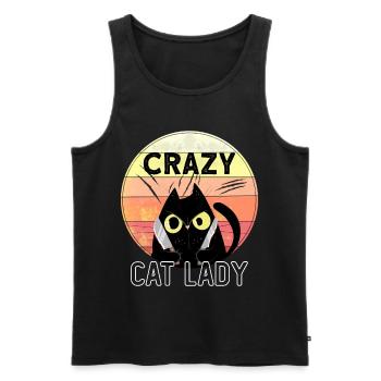 Crazy Cat Lady - Men's Premium Organic Tank Top - black - Front - AI Model Male 178 light (178cm)