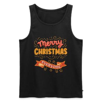 Noël, Typographie, Vintage Joyeux Noël - Débardeur bio Premium Homme - noir - Devant - Michal (187cm)