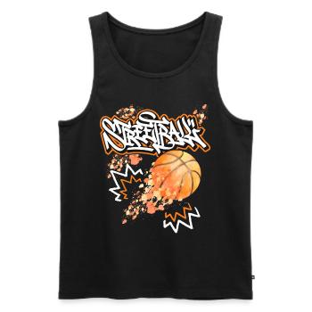 Streetball design, basketball, graffiti streetball - Men's Premium Organic Tank Top - black - Front - Michal (187cm)