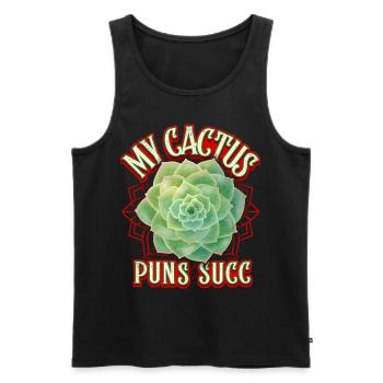 Succulentes, succulentes, cactus Cactus Dicton Jeu de mots - Débardeur bio Premium Homme - noir - Devant - AI Model Male 178 light (178cm)