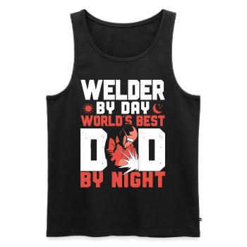 Welder Welding Dad Father Vintage - Men's Premium Organic Tank Top - black - Front - AI Model Male 178 light (178cm)