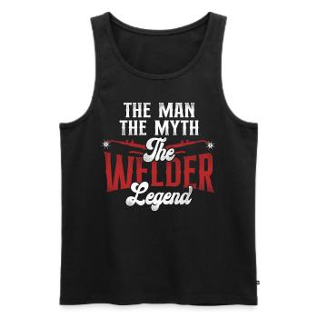Welder Welding Dad Father Vintage - Men's Premium Organic Tank Top - black - Front - AI Model Male 178 light (178cm)