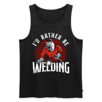 Welder Welding Vintage Retro I'd - Men's Premium Organic Tank Top - black - Front - Michal (187cm)