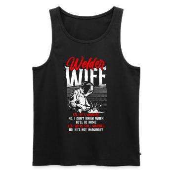Welder Welding Wife Vintage Welder - Männer Premium Bio Tank Top - Schwarz - Vorne - AI Model Male 178 light (178cm)