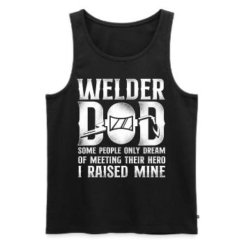 Welder Welding Father Vintage - Men's Premium Organic Tank Top - black - Front - AI Model Male 178 light (178cm)