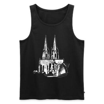 Cathédrale de Cologne Cologne Kölle Carnaval de Cologne Skyline - Débardeur bio Premium Homme - noir - Devant - AI Model Male 178 light (178cm)