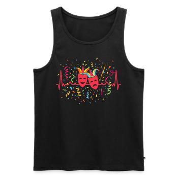 Confetti Heartbeat Carnival Masks Rose Monday - Men's Premium Organic Tank Top - black - Front - Michal (187cm)