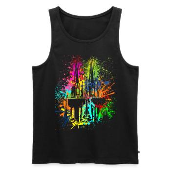 Cologne Cathedral Carnival Carnival Cologne Costume Replacement - Men's Premium Organic Tank Top - black - Front - Michal (187cm)