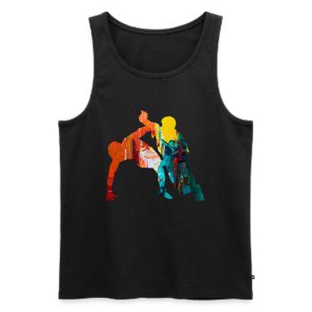 Lutteur de lutte Fighter Wrestling Kamfpkunst - Débardeur bio Premium Homme - noir - Devant - Michal (187cm)