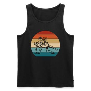 Lutteur de lutte Fighter Wrestling Kamfpkunst - Débardeur bio Premium Homme - noir - Devant - Michal (187cm)