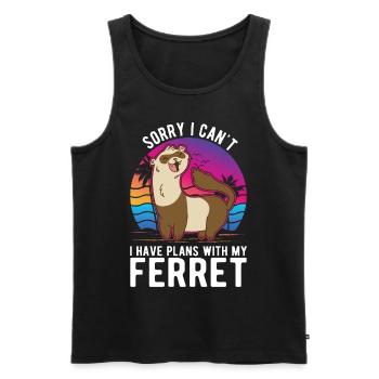 Ferret Lover Ferret Cadeau - Débardeur bio Premium Homme - noir - Devant - AI Model Male 178 light (178cm)