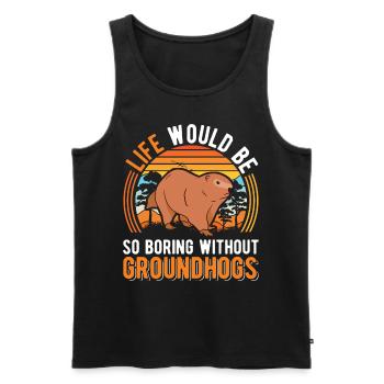 Murmeltier Groundhog Marmot Waldmurmeltier - Männer Premium Bio Tank Top - Schwarz - Vorne - AI Model Male 178 light (178cm)