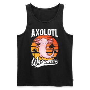 Axolotl Flüsterer Axolotl Whisperer - Débardeur bio Premium Homme - noir - Devant - Michal (187cm)