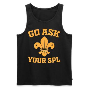 Scout Troop - Go ask your SPL - Hiking Scouting - Men's Premium Organic Tank Top - black - Front - AI Model Male 178 light (178cm)