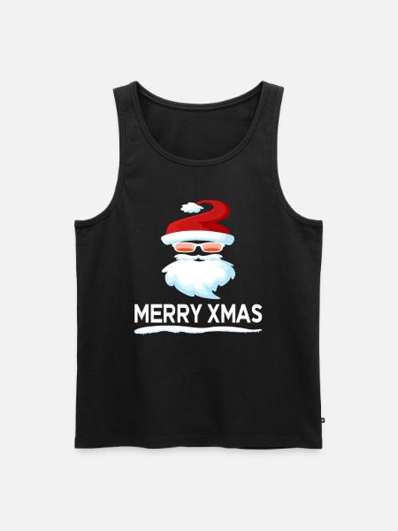 weihnachtsmann merry xmas grinsen - Männer Premium Bio Tank Top - Schwarz