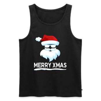 Santa Claus funny - Men's Premium Organic Tank Top - black - Front - AI Model Male 178 light (178cm)