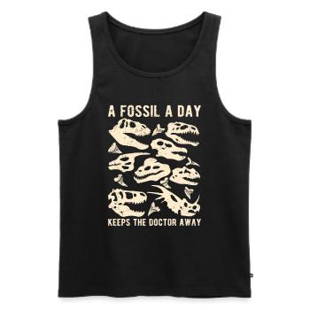 Paléontologie Paléontologue Un fossile par jour - Débardeur bio Premium Homme - noir - Devant - Michal (187cm)