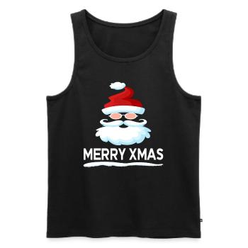 Santa Witzig - Männer Premium Bio Tank Top - Schwarz - Vorne - AI Model Male 178 light (178cm)