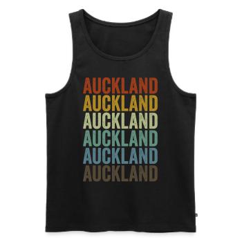 Auckland Neuseeland Retro Vintage - Männer Premium Bio Tank Top - Schwarz - Vorne - Michal (187cm)