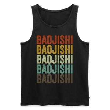Baojishi Chine Rétro Vintage - Débardeur bio Premium Homme - noir - Devant - Michal (187cm)