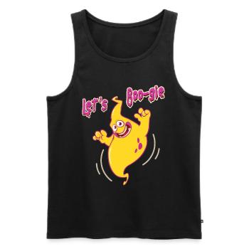 Lustiger-Geist, Spruch Halloween Let's Boo-gie - Männer Premium Bio Tank Top - Schwarz - Vorne - Michal (187cm)