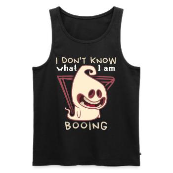 Lustiger-Geist, Boo-Schrecken Spruch Halloween - Männer Premium Bio Tank Top - Schwarz - Vorne - AI Model Male 178 light (178cm)