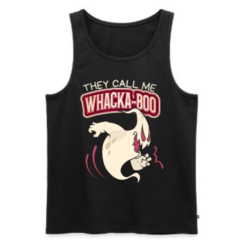 Lustiger-Geist, Spruch Halloween Whacka-Boo - Männer Premium Bio Tank Top - Schwarz - Vorne - Michal (187cm)