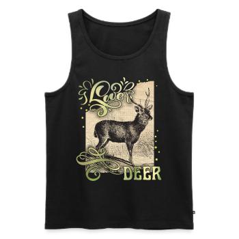 Cerf vintage, cerf d’amour, dire - Débardeur bio Premium Homme - noir - Devant - AI Model Male 178 light (178cm)