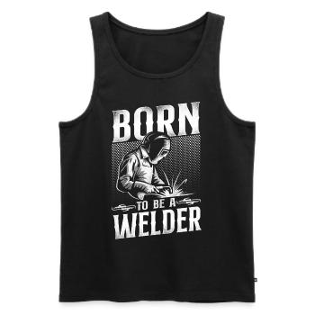Welder Welding Vintage Born To Be - Men's Premium Organic Tank Top - black - Front - AI Model Male 178 light (178cm)