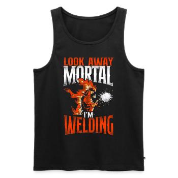 Welder Welding Vintage Look Away - Männer Premium Bio Tank Top - Schwarz - Vorne - AI Model Male 178 light (178cm)