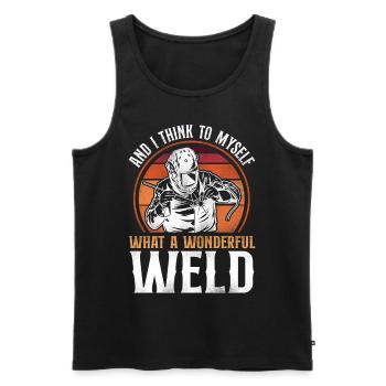 Welder Welding Pun Vintage Retro - Men's Premium Organic Tank Top - black - Front - Michal (187cm)