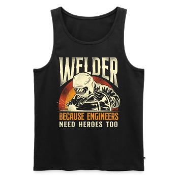 Welder Welding Vintage Retro - Männer Premium Bio Tank Top - Schwarz - Vorne - AI Model Male 178 light (178cm)