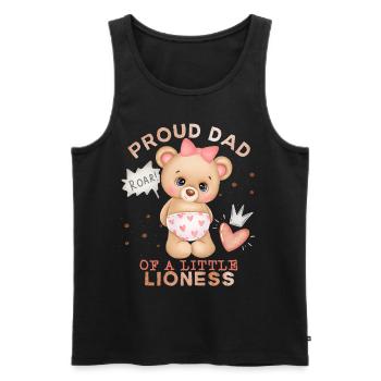 Dad-Daddy, Dad-Daddy, Lion-Dad Baby-Girl Saying - Men's Premium Organic Tank Top - black - Front - AI Model Male 178 light (178cm)
