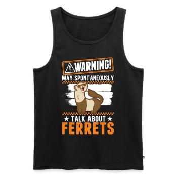 Avertissement Ferret Ferret Cadeau - Débardeur bio Premium Homme - noir - Devant - AI Model Male 178 light (178cm)