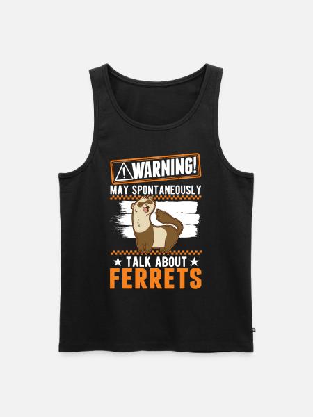 Warnung Frettchen Ferret Geschenk - Männer Premium Bio Tank Top - Schwarz