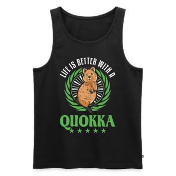 Life is better with a Quokka short-tailed kangaroo - Men's Premium Organic Tank Top - black - Front - Michal (187cm)