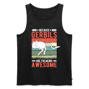 Parce que les gerbilles sont des gerbilles impressionnantes - Débardeur bio Premium Homme - noir - Devant - Michal (187cm)