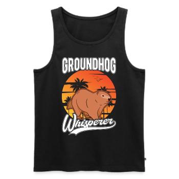 Murmeltier Flüsterer Groundhog Waldmurmeltier - Männer Premium Bio Tank Top - Schwarz - Vorne - AI Model Male 178 light (178cm)
