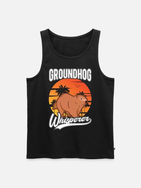 Murmeltier Flüsterer Groundhog Waldmurmeltier - Männer Premium Bio Tank Top - Schwarz