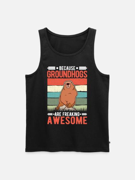 Murmeltier Marmot Waldmurmeltier - Männer Premium Bio Tank Top - Schwarz
