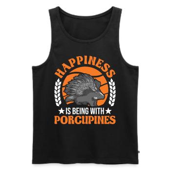 Porcupine Luck Porcupine - Men's Premium Organic Tank Top - black - Front - Michal (187cm)