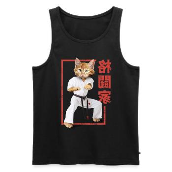 Martial Arts Martial Arts Karate Judo Cat - Men's Premium Organic Tank Top - black - Front - Michal (187cm)