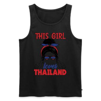 Thaïlande Fille - Débardeur bio Premium Homme - noir - Devant - Michal (187cm)