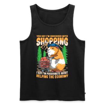 MEERSCHWEINCHEN FUTTER EINKAUFSWAGEN - Männer Premium Bio Tank Top - Schwarz - Vorne - AI Model Male 178 light (178cm)